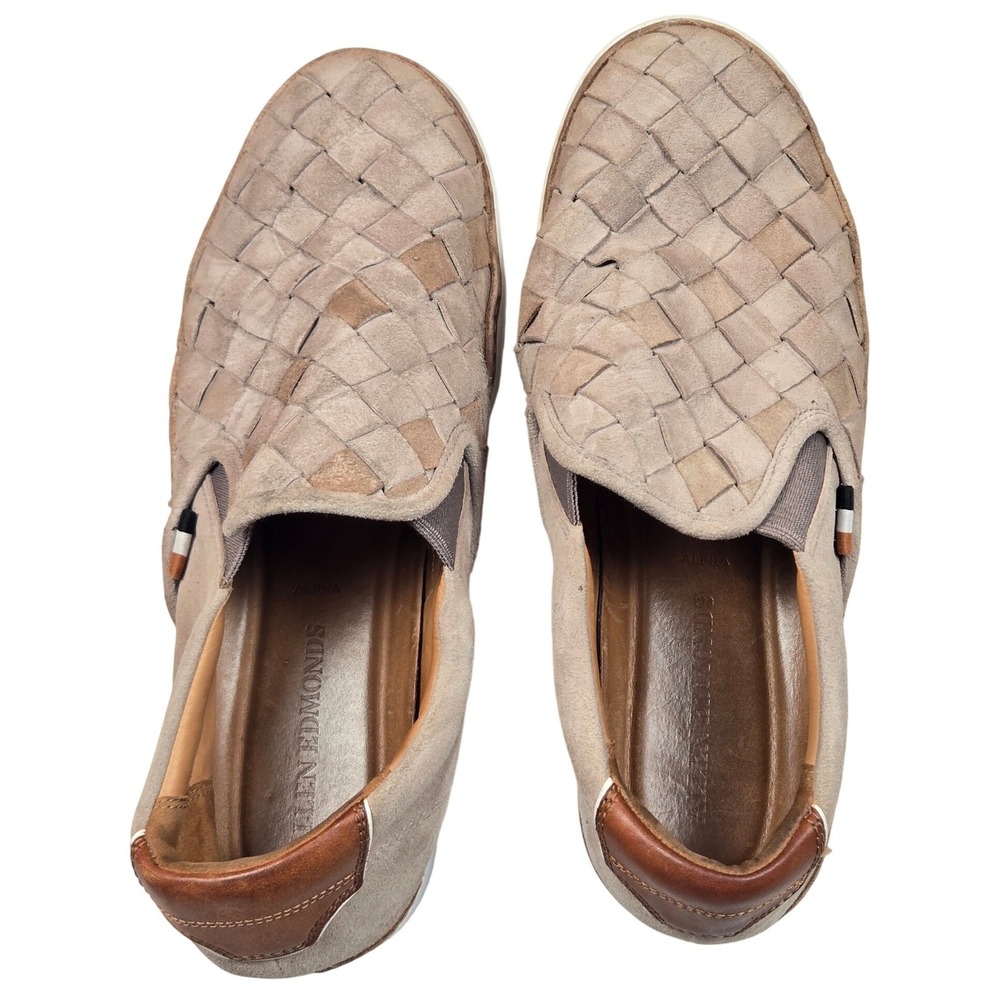 Allen Edmonds Alpha Sneaker Mens 10 D Grey Woven Suede Slip On 4647 - Picture 5 of 14